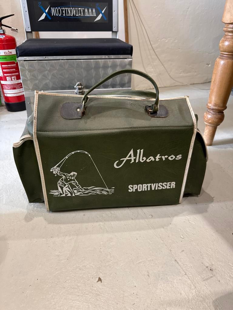 Albatros Sportvisser Vis Tas - Vintage Groen, Watersport en Boten, Hengelsport | Algemeen, Ophalen, Gebruikt, Koffer of Tas