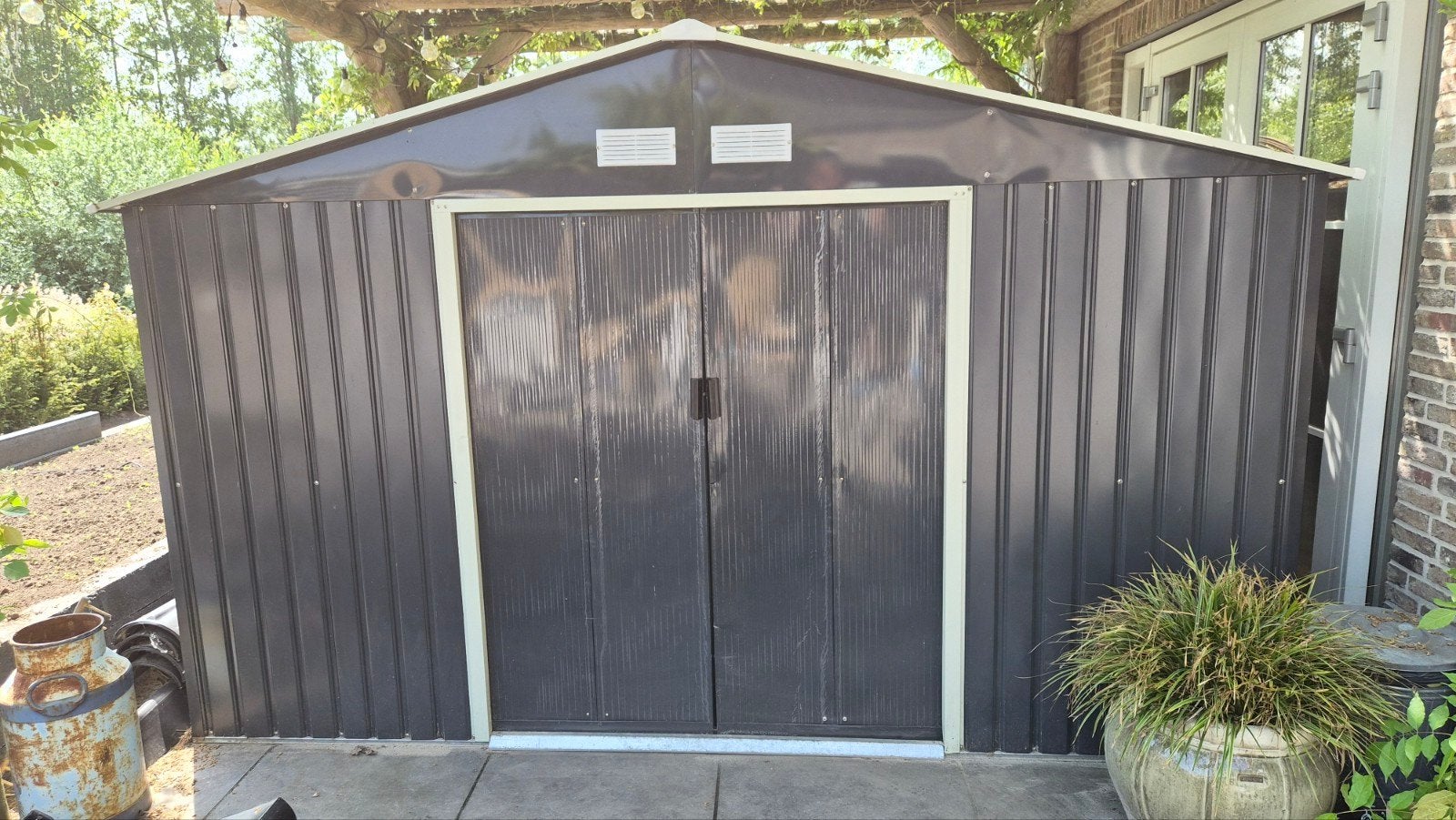 Costway metalen tuinschuur 340 x 255 x 210, Ophalen, Zo goed als nieuw, Metaal, Overige typen