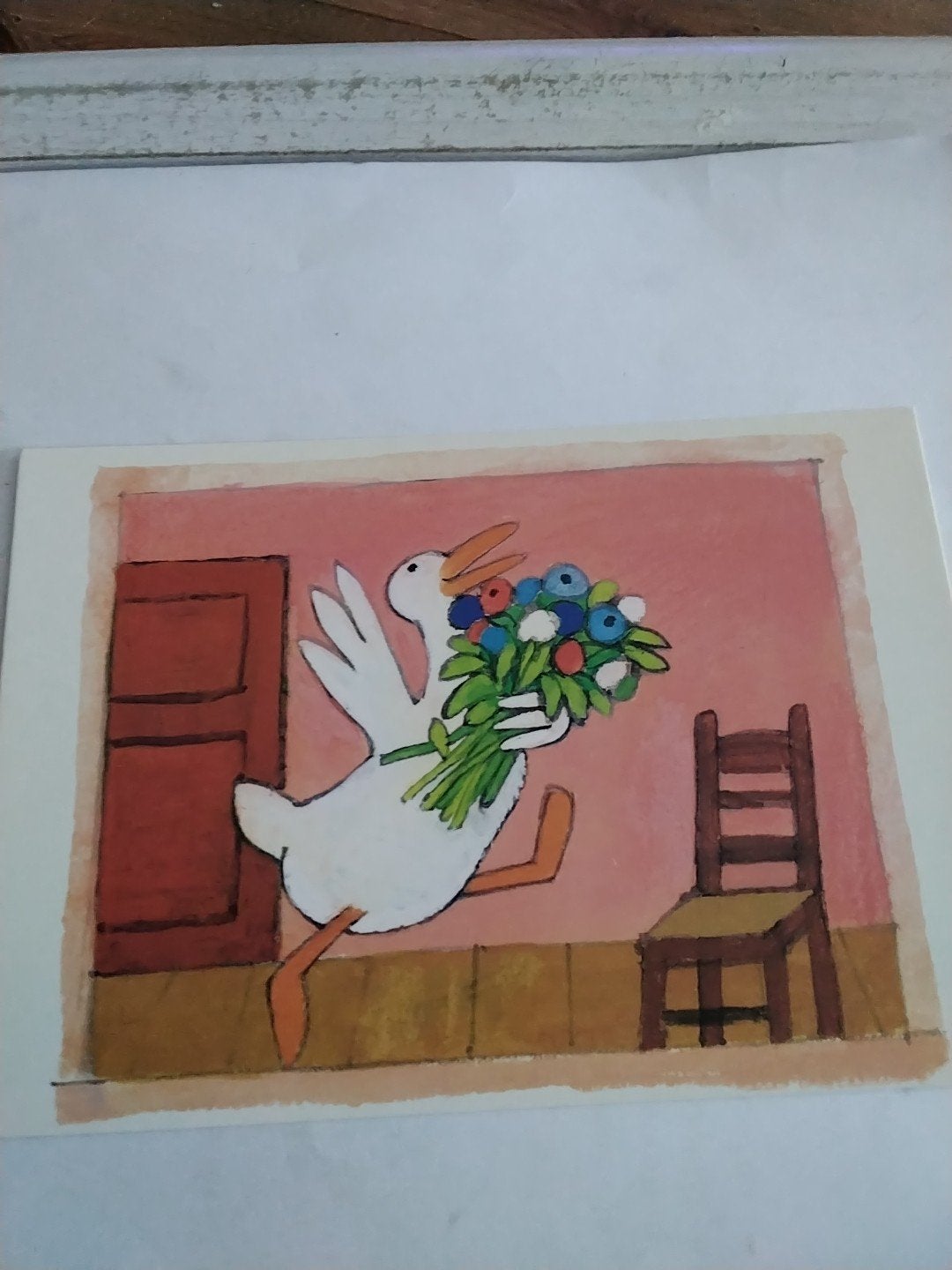 Max Velthuijs - Kikker met bloemen - Ansichtkaart, Verzamelen, Ophalen of Verzenden, 1980 tot heden
