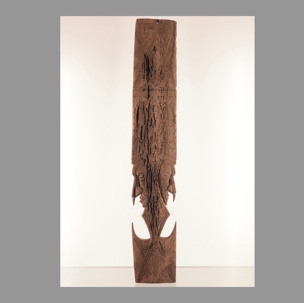 Houten sculptuur Aibom Sepik Papua Nieuw-Guinea (170703-04), Hout, Bruin, Papoea-Nieuw-Guinea, Ophalen of Verzenden