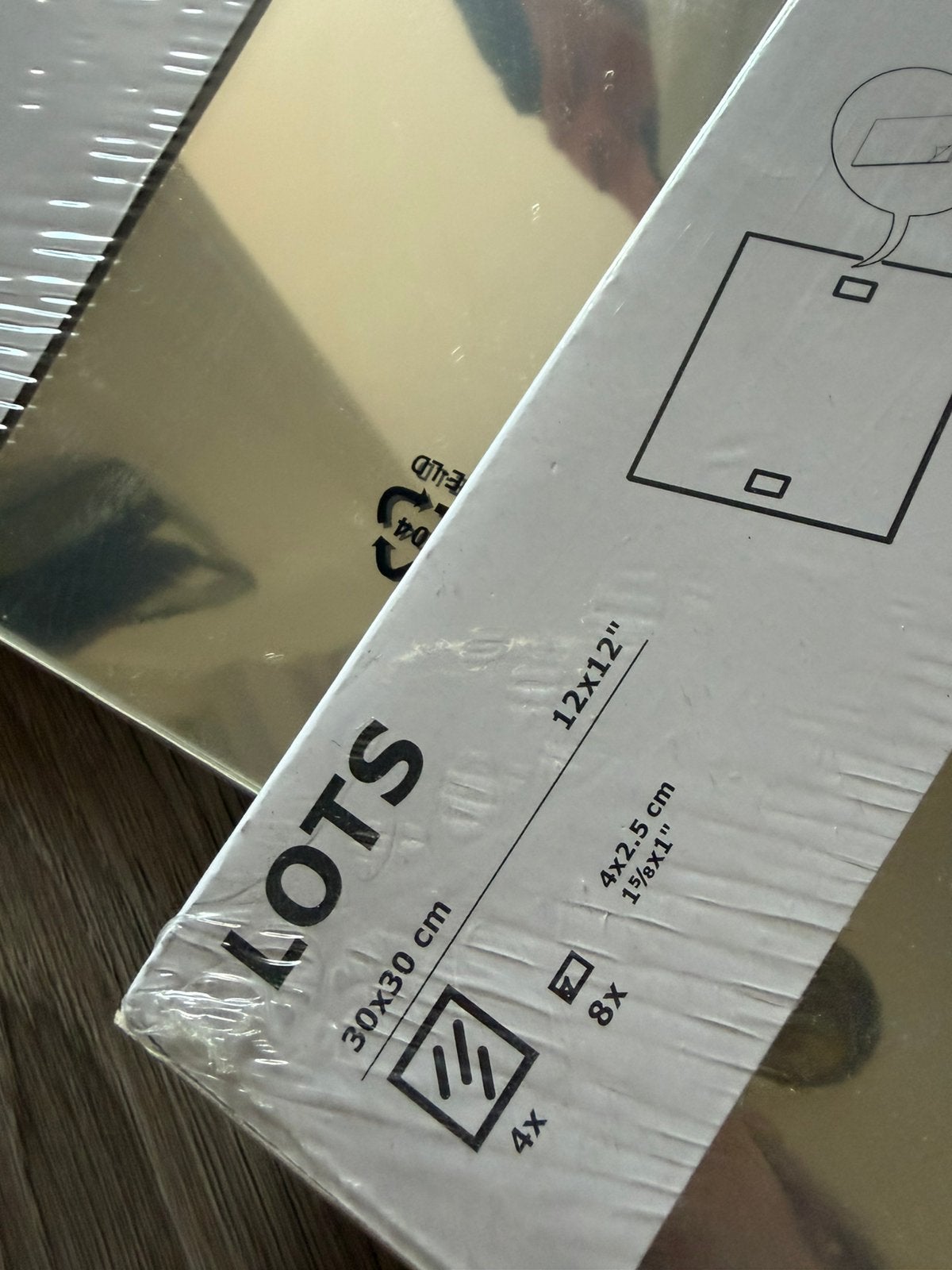 IKEA LOTS spiegels 4 x 4 stuks, Ophalen, Minder dan 50 cm, Vierkant, Nieuw