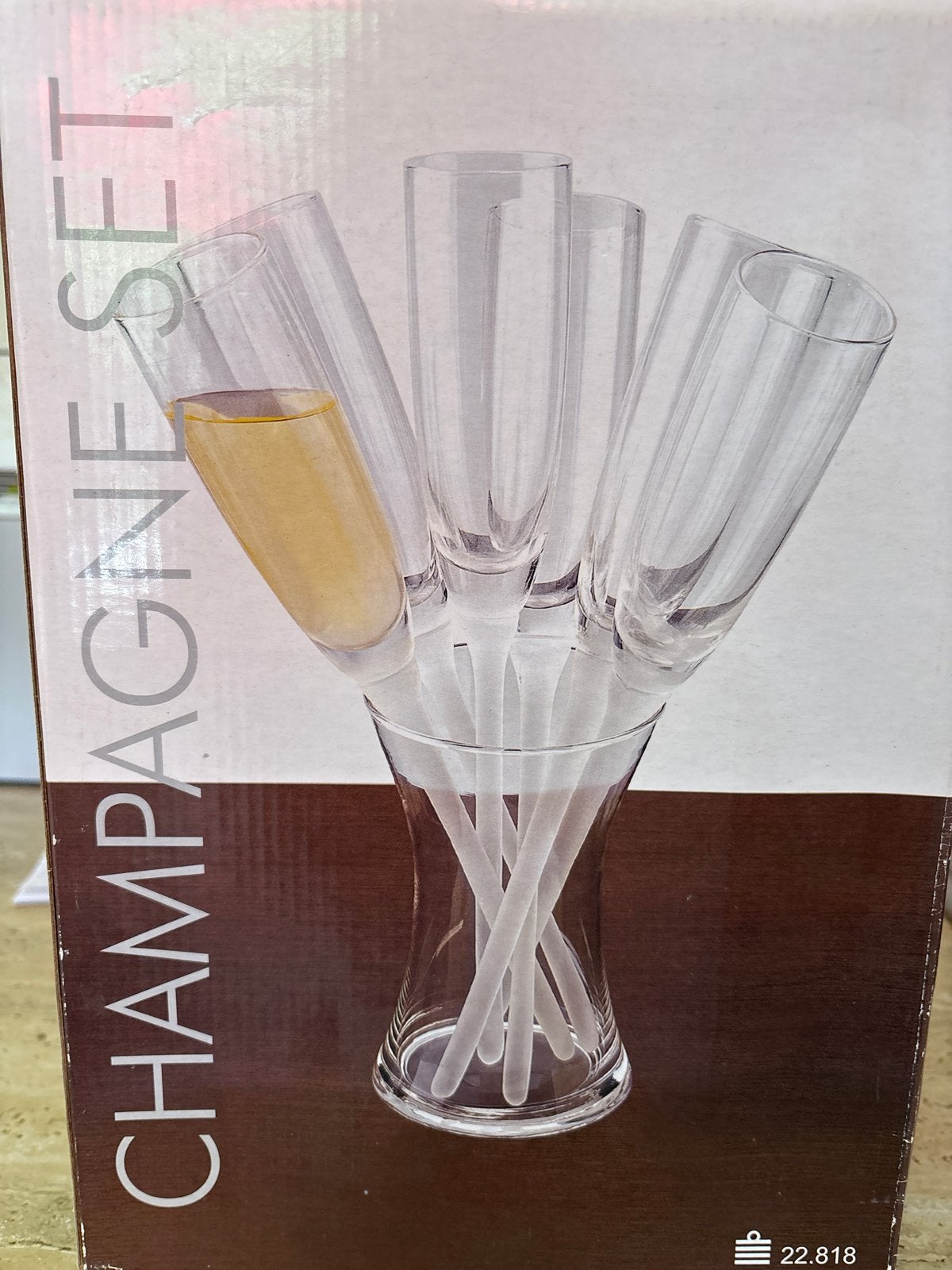 Champagne Set - 5 Glazen met Houder, Ophalen, Nieuw, Overige merken, Glas