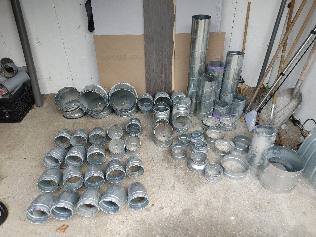 Spirobuis/spiraliet hulpstukken met rubber, Doe-het-zelf en Verbouw, Ophalen of Verzenden, Zo goed als nieuw, Ventilator en Afzuiger