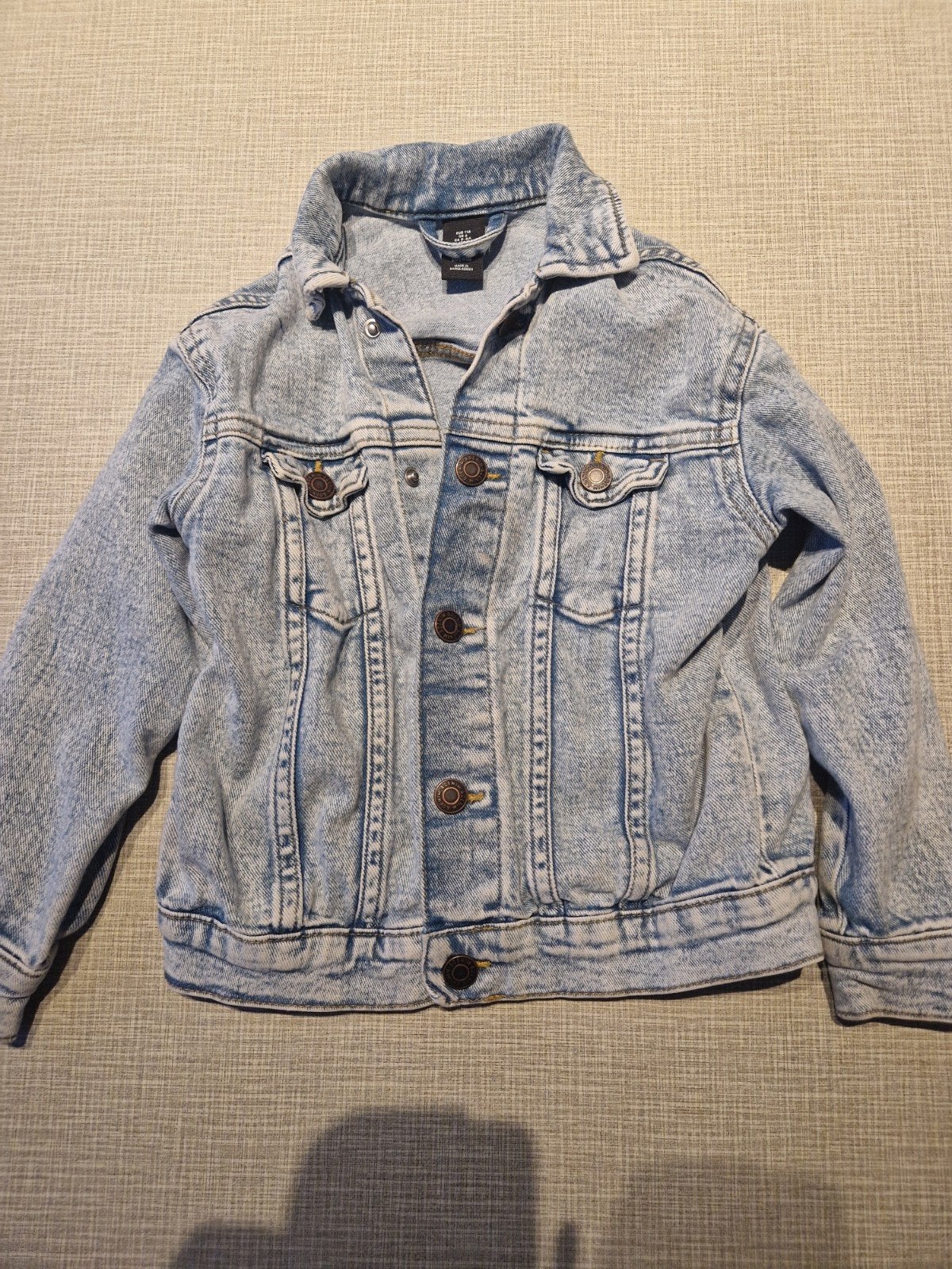 Denim spijkerjasje met drukknopen - Maat 116, Gebruikt, Jongen of Meisje, Ophalen of Verzenden, &Denim