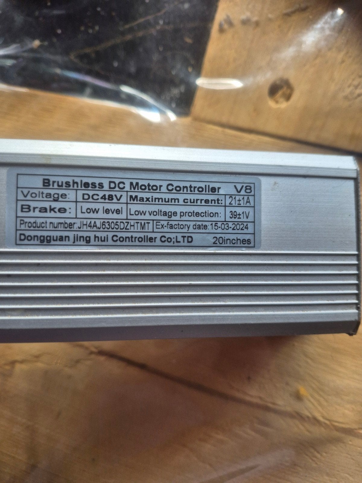V8 Brushless DC Motor Controller 48V met zwarte kabel, Ophalen