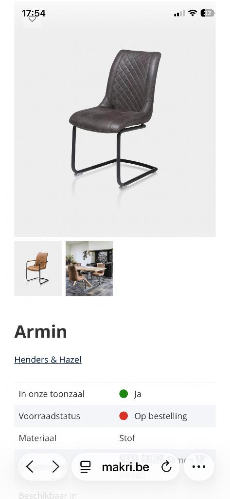 Op zoek Henders en Hazel stoelen, Ophalen, Zo goed als nieuw, Bruin, Drie