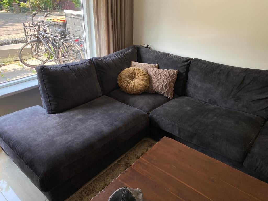 Mooie grijze urban sofa hoekbank, Huis en Inrichting, Banken | Complete zithoeken, Ophalen, Zo goed als nieuw, Stof