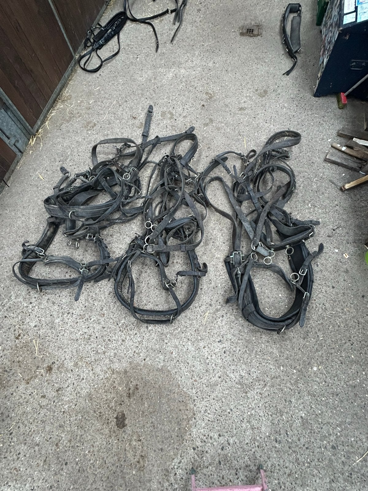 3 x tuig om paard mee in te spannen, Ophalen, Gebruikt, Zwart, Mentuig