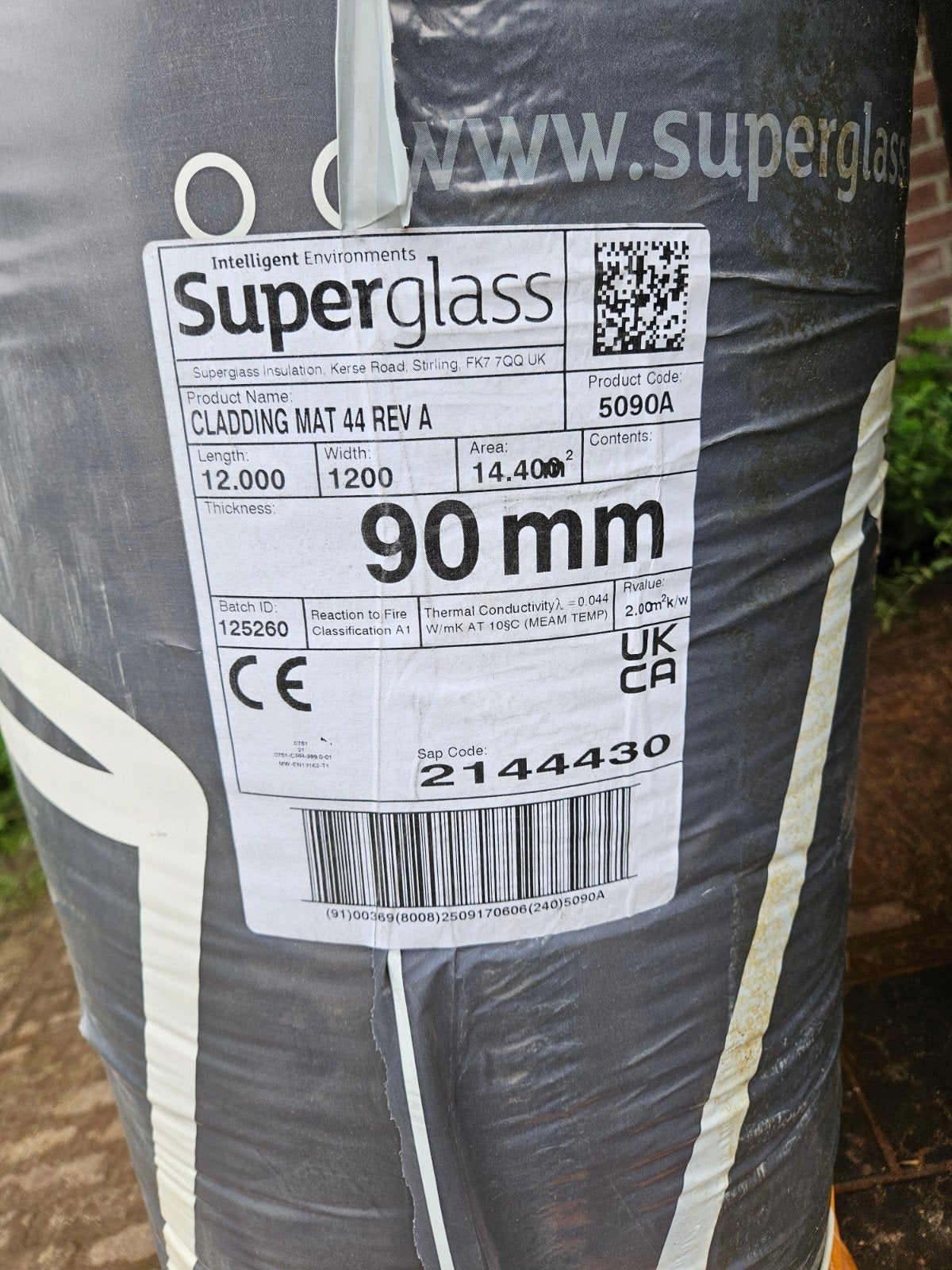 Glaswol Isolatie 90mm - Nieuwe rol, Doe-het-zelf en Verbouw, Isolatie en Afdichting, Ophalen