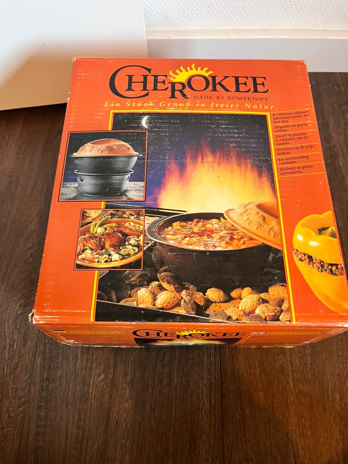 Römertopf Cherokee outdoor kookpot met terracotta deksel, Braadpan, Ophalen of Verzenden, Zo goed als nieuw, Geschikt voor barbecue