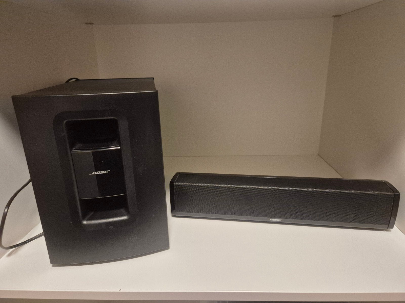 Bose CineMate 120 Home Cinema Set met afstandsbediening, Soundbar, 70 watt of meer, Zo goed als nieuw, Overige spelers