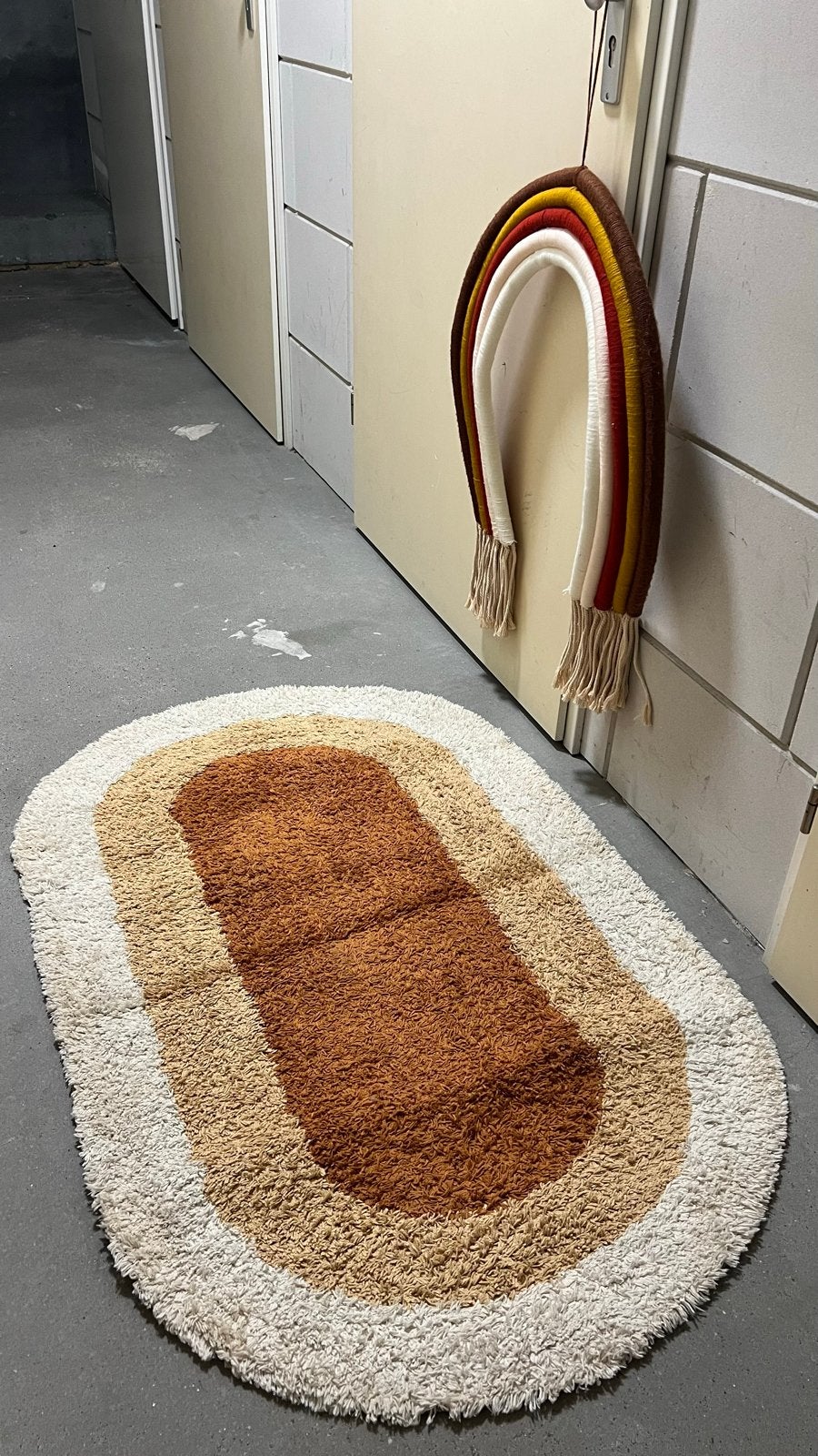 Vloerkleed en Stof Regenboog kinderkamer, Ophalen, Gebruikt, 100 tot 150 cm, Wit