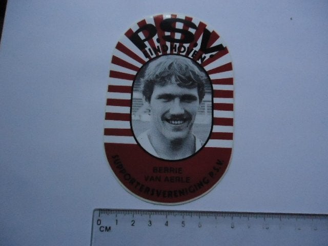 sticker Jaren 80 PSV voetbal club VAN AERLE oranje ek 88, Verzenden, Zo goed als nieuw, Sport