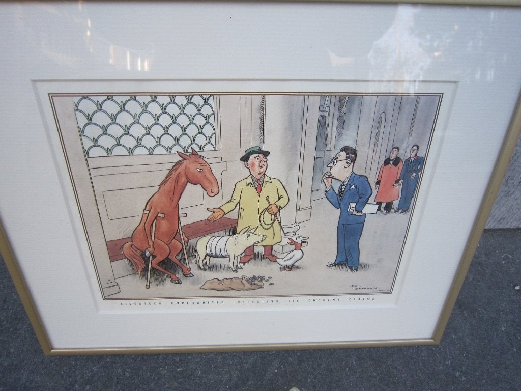 Leuke Engelse Cartoon, HM Bakeman, "" Vleeskeuring "", Ophalen, Voor 1940, Gebruikt, Overige onderwerpen
