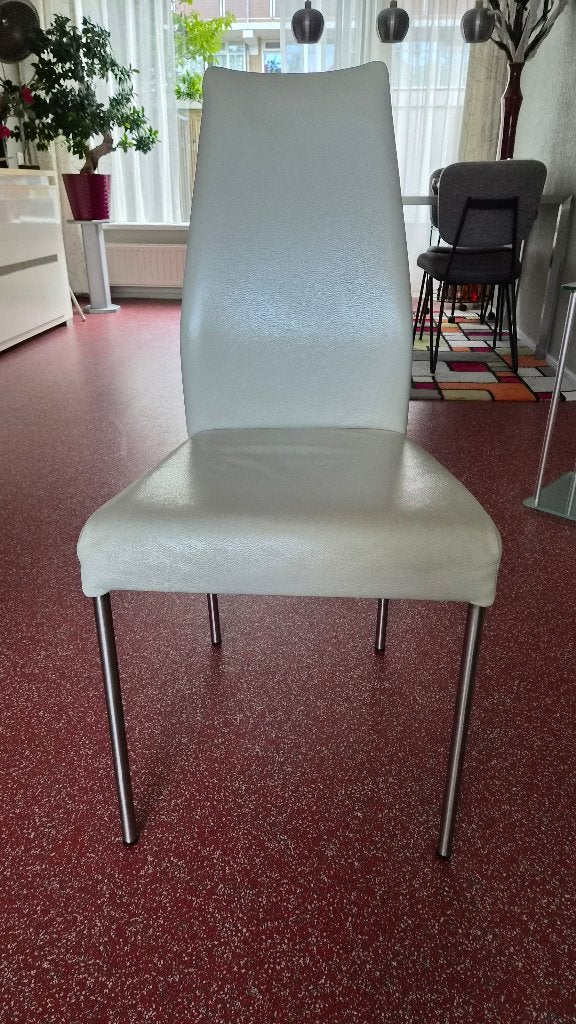 4 Avanti Piu Eetkamerstoelen, Huis en Inrichting, Gebruikt, Wit, Vier, Ophalen