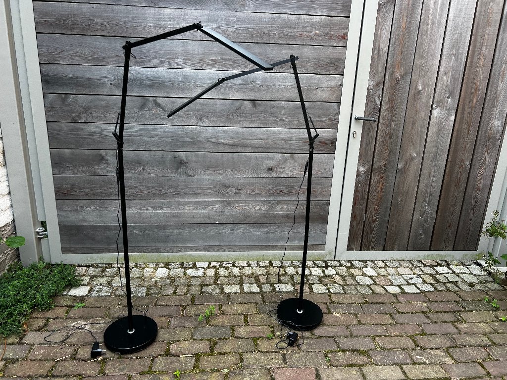 2 staande leeslampen dimbaar, Huis en Inrichting, Ophalen, Kunststof, 100 tot 150 cm, Overige fittingen