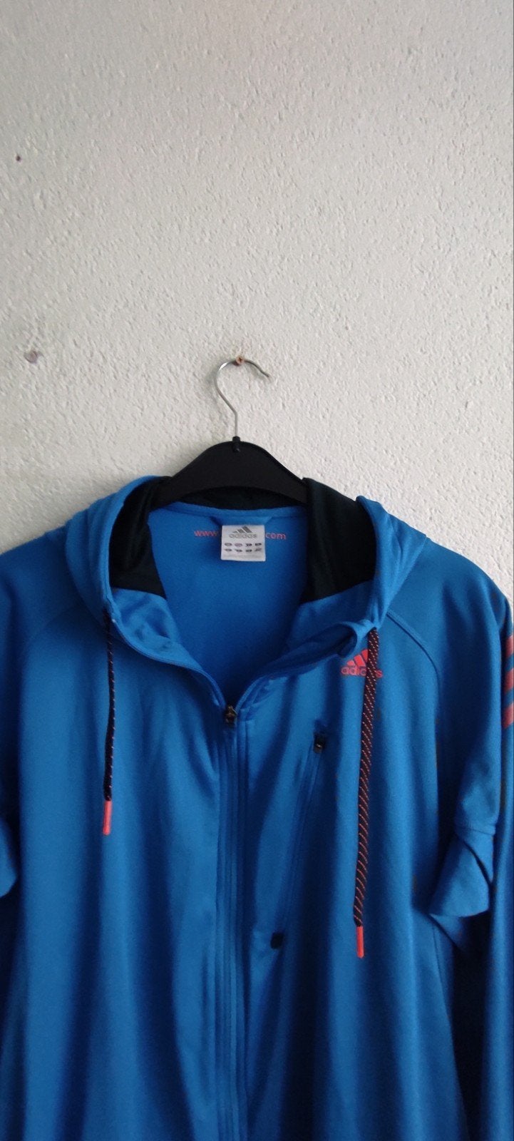 Adidas sportvest met capuchon - Blauw Maat XL, Blauw, Maat 56/58 (XL), Ophalen of Verzenden, Zo goed als nieuw