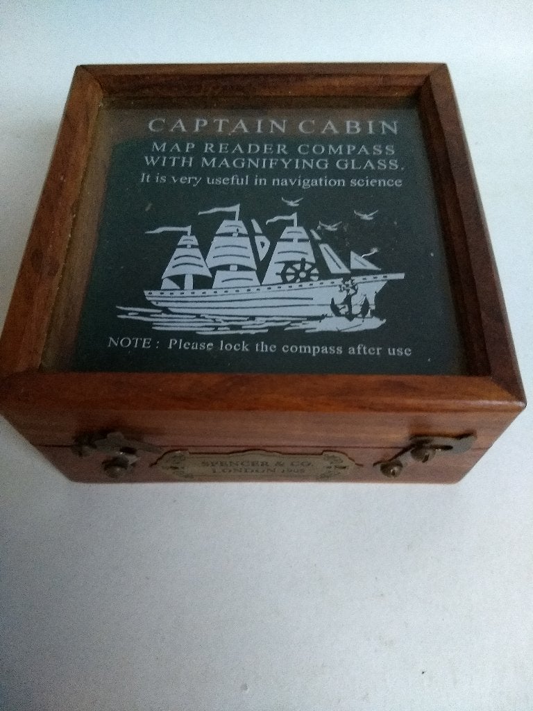 kompas kistje Captain's cabin. spencer & co london, Huis en Inrichting, Ophalen, Zo goed als nieuw, Hout