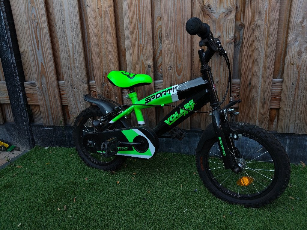 Kinderfiets 14 inch, Zijwieltjes, Velgrem, Ophalen, Overige merken