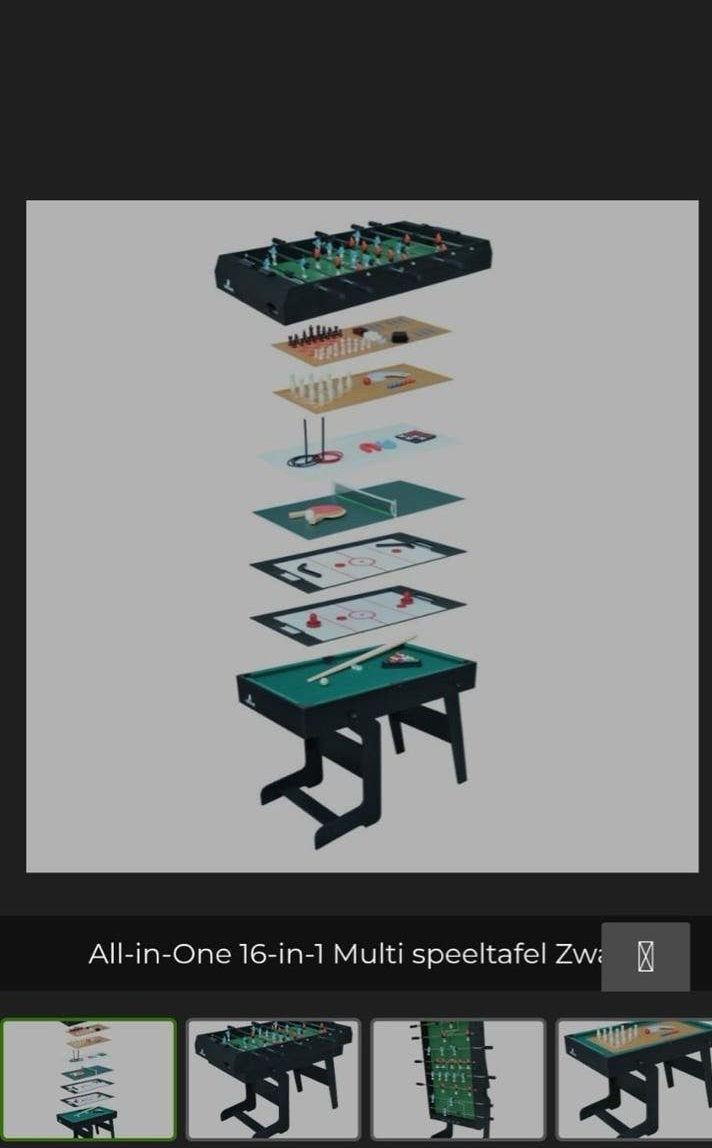 Cougar All-in-One 16-in-1 Multi Speeltafel Zwart, Ophalen, Zo goed als nieuw, Jongen of Meisje