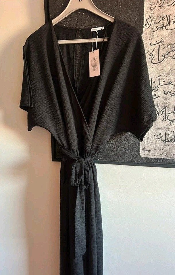 Zwarte jumpsuit broekpak strikceintuur XL NIEUW met kaart, Encuentro, Zwart, Maat 46/48 (XL) of groter, Nieuw