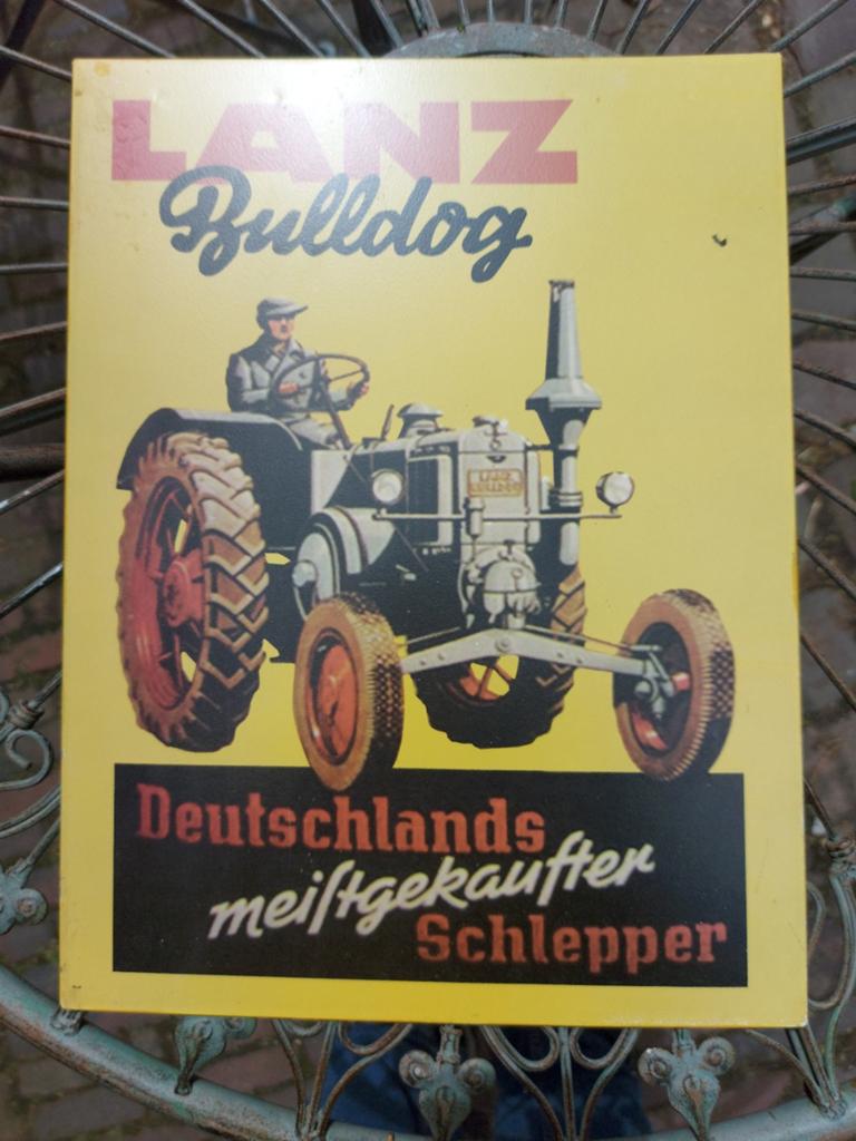 Schlepper lanz bulldog cadeau vaderdag GERMANY  oldtimer, Verzamelen, Merken en Reclamevoorwerpen, Ophalen of Verzenden, Reclamebord