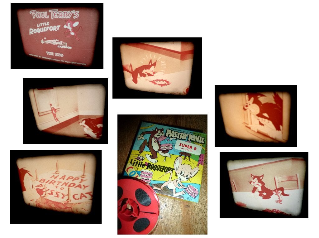 8mm film oude Tom & Jerry Pastry Panic kleur - silent 20mt -, Ophalen of Verzenden, 8mm film