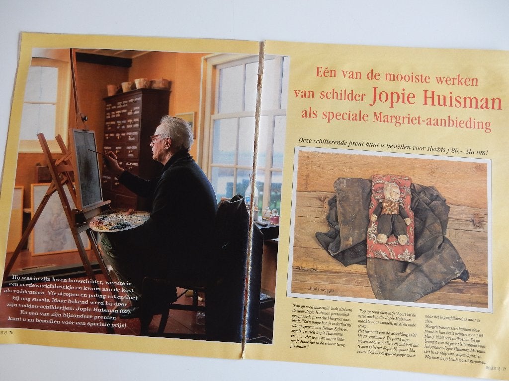 Jopie Huisman, artikel uit tijdschrift Margriet 1991., Ophalen of Verzenden, 1980 tot heden, Nederland, Knipsel(s)