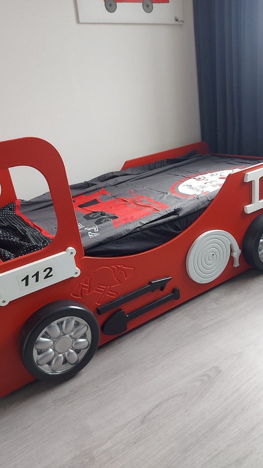 Kinderbed brandweer, Ophalen, 85 tot 100 cm, Zo goed als nieuw, Matras