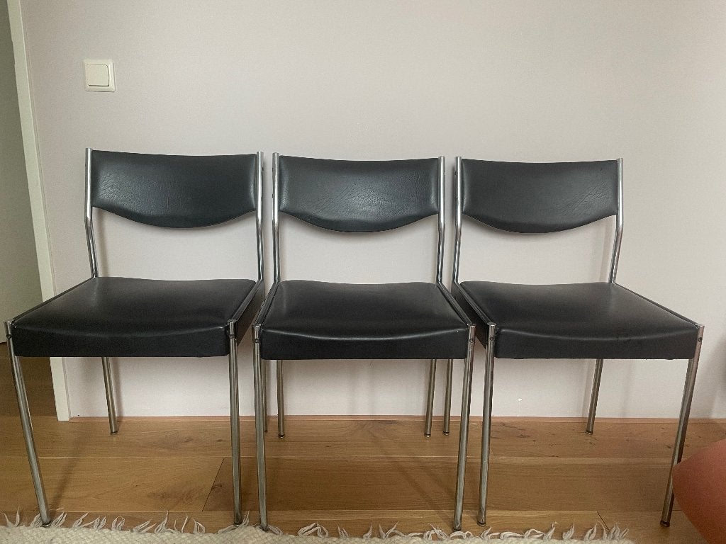 Thereca midcentury stoelen, Huis en Inrichting, Stoelen, Ophalen, Gebruikt, Hout, Drie
