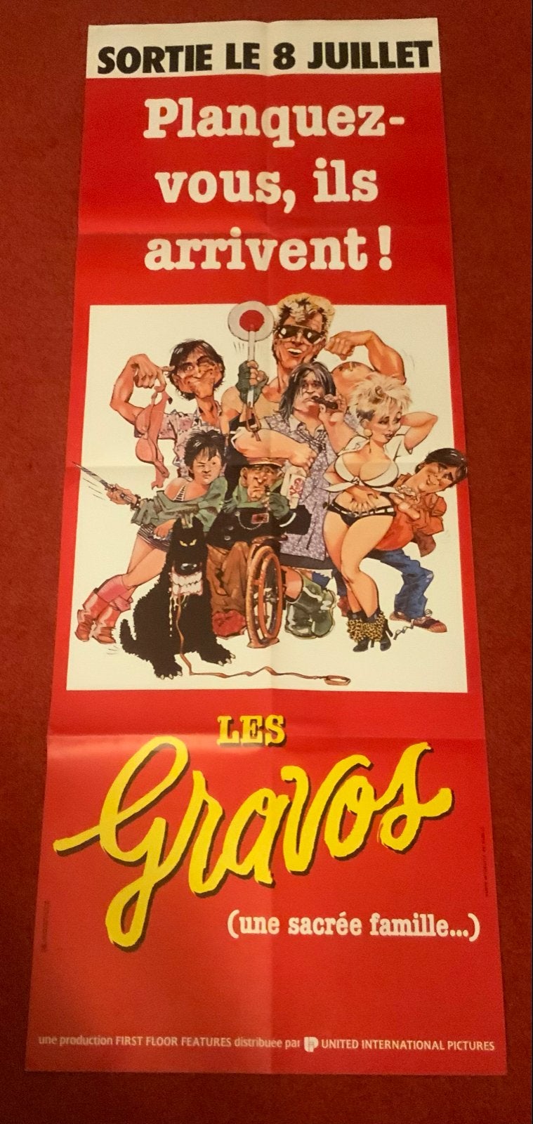 Flodder Vintage Filmposter Les Gravos, Deurposter of groter, Ophalen of Verzenden, Film en Tv, Rechthoekig Staand