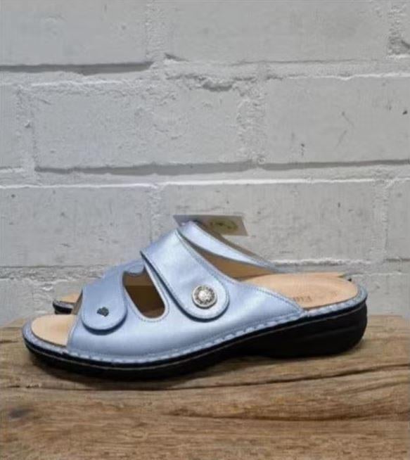 Finn Comfort - Leren slippers 41 - Nieuw €120 - Uitneembaar, Kleding | Dames, Finn Comfort, Blauw, Nieuw, X