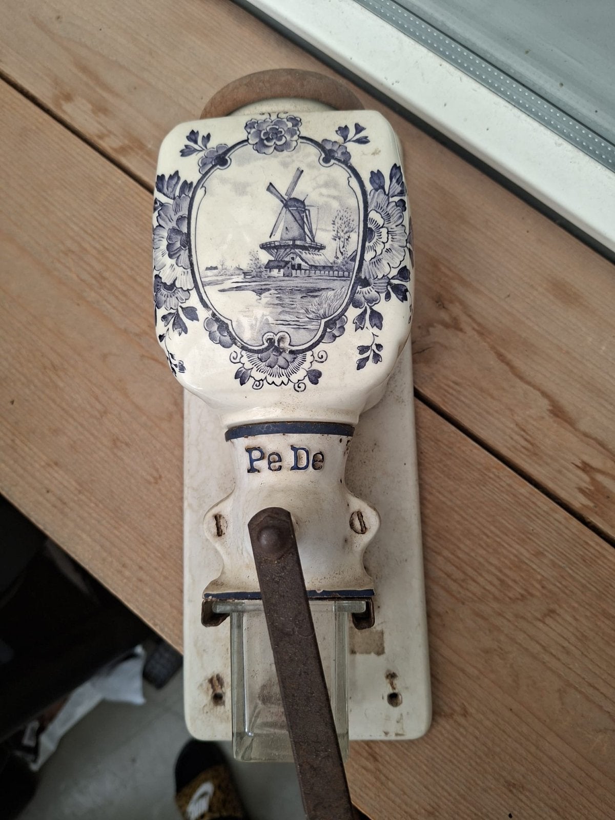 Antieke Pe De koffiemolen - Delfsblauw decor, Antiek en Kunst, Ophalen of Verzenden