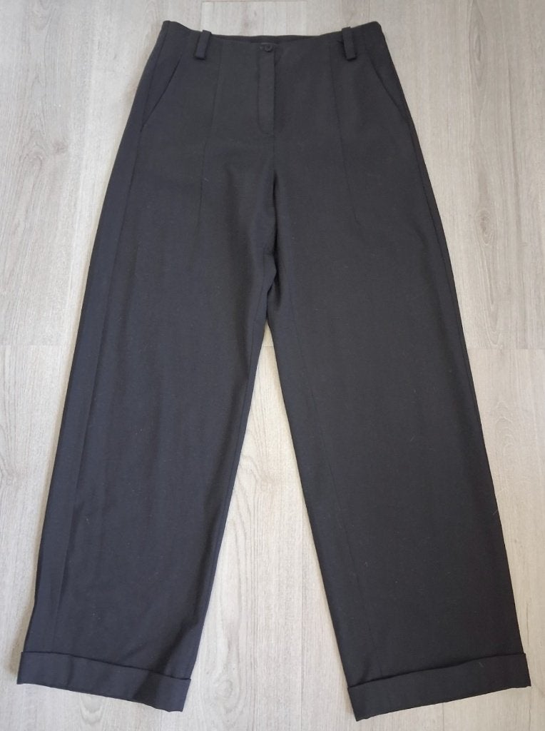 ANNETTE GÖRTZ Wollen, Wijde, Zwarte Broek maat 38, Kleding | Dames, Maat 38/40 (M), Zwart, ANNETTE GÖRTZ, Ophalen of Verzenden
