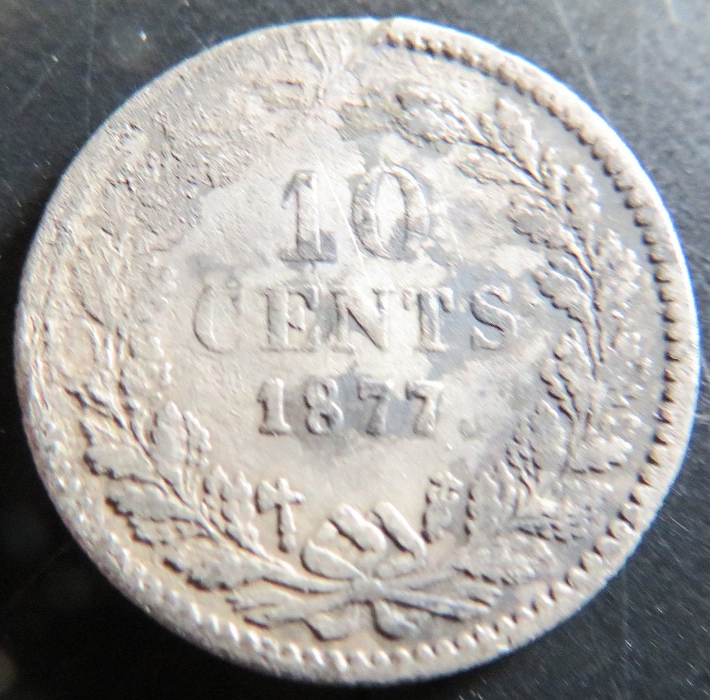 10 Cent 1877, Postzegels en Munten, Munten | Nederland, Koning Willem III, Verzenden, Zilver, 10 cent