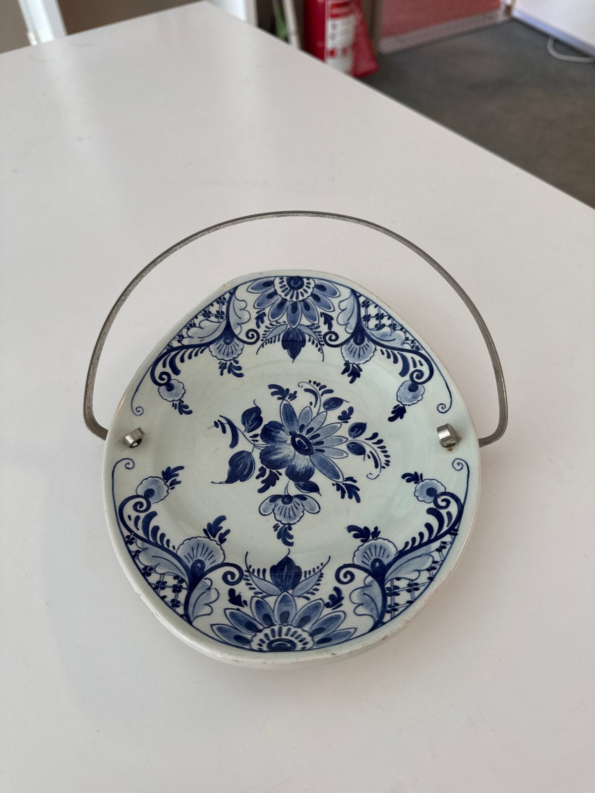 Delfts Blauw Wandbordje met Bloemmotief, Antiek en Kunst, Ophalen of Verzenden