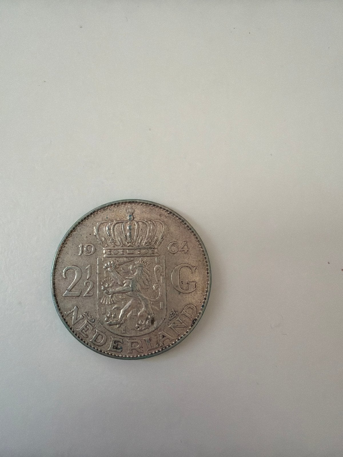 Zilveren 2½ Gulden Juliana munt 1964, Ophalen, Koningin Juliana, Zilver, Losse munt