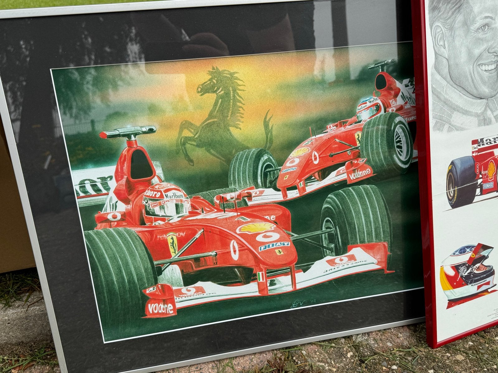 Formule 1 Ferrari Schilderij - Michael Schumacher, Realistisch, Print, Overige onderwerpen, Papier