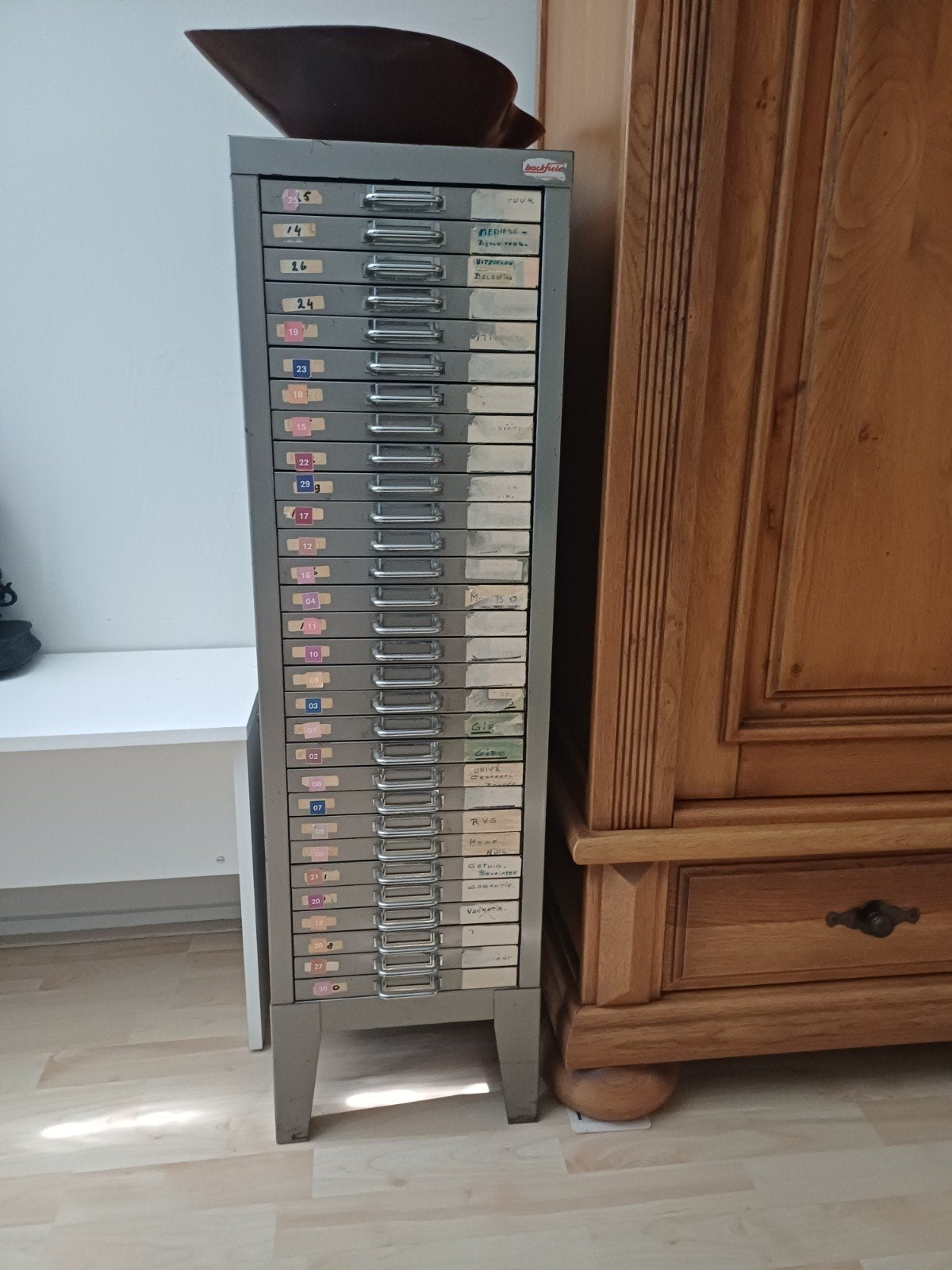 Backfield Vintage Ladenkast, Ophalen, 50 tot 100 cm, 3 of 4 laden, Minder dan 100 cm