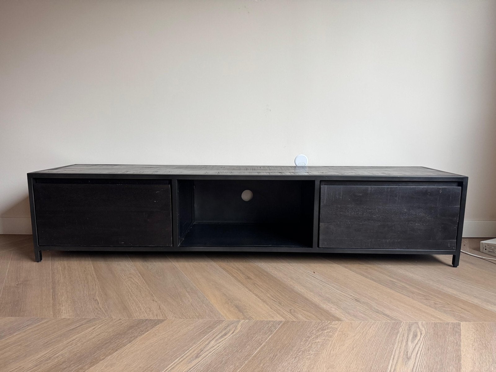 Industriële tv-meubel, Gebruikt, 150 tot 200 cm, Ophalen of Verzenden, Minder dan 100 cm