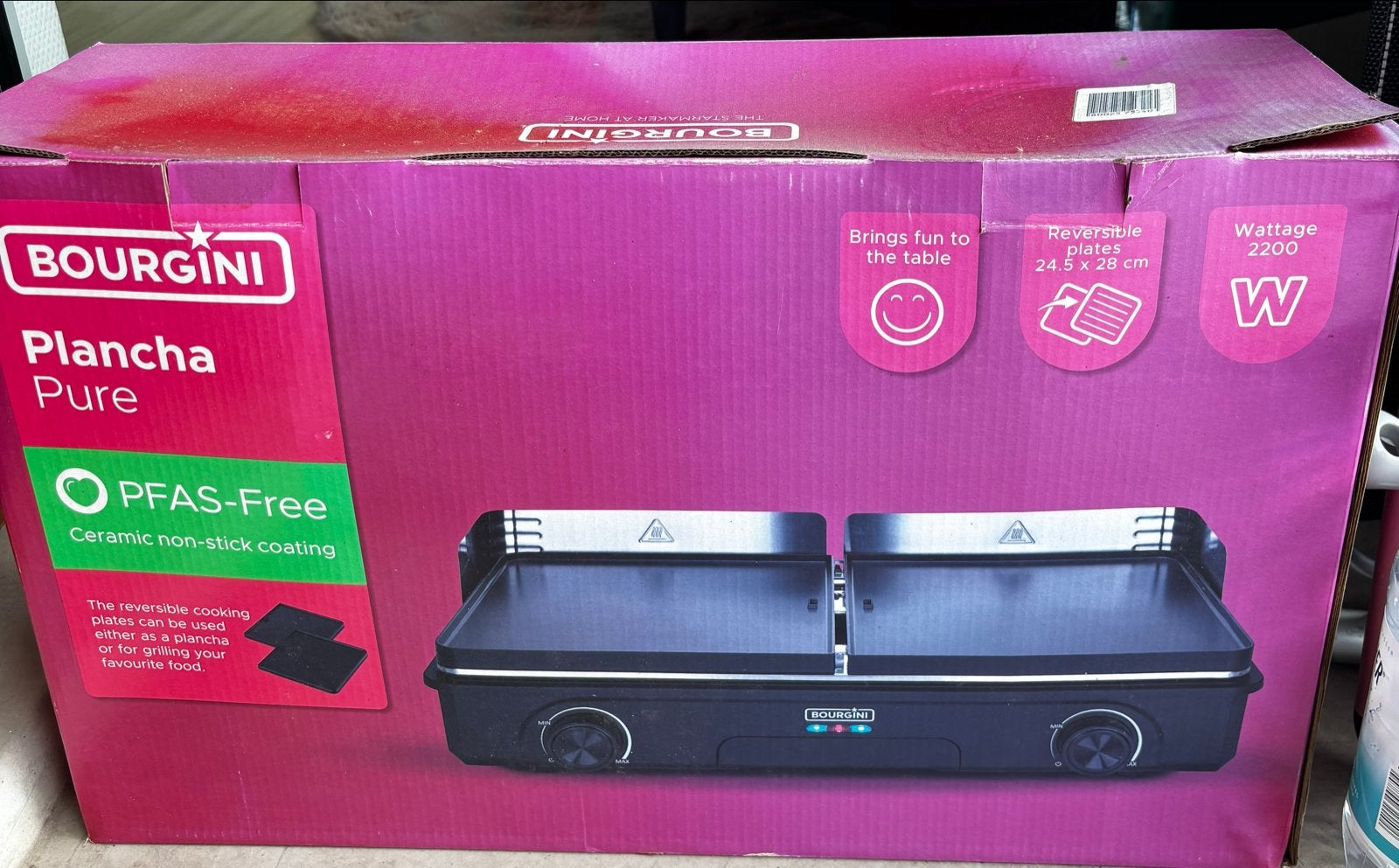 BOURGINI Plancha Pure Tafelgrill - PFAS-vrij, Ophalen, Zo goed als nieuw, Tafelgrill