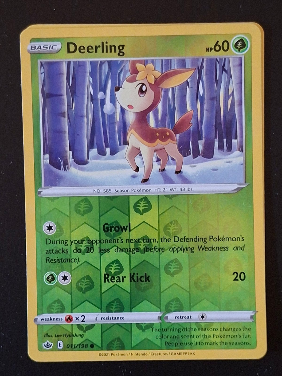 Deerling 011/198 Reverse Holo Chilling Reign Pokémon Kaart, Ophalen of Verzenden