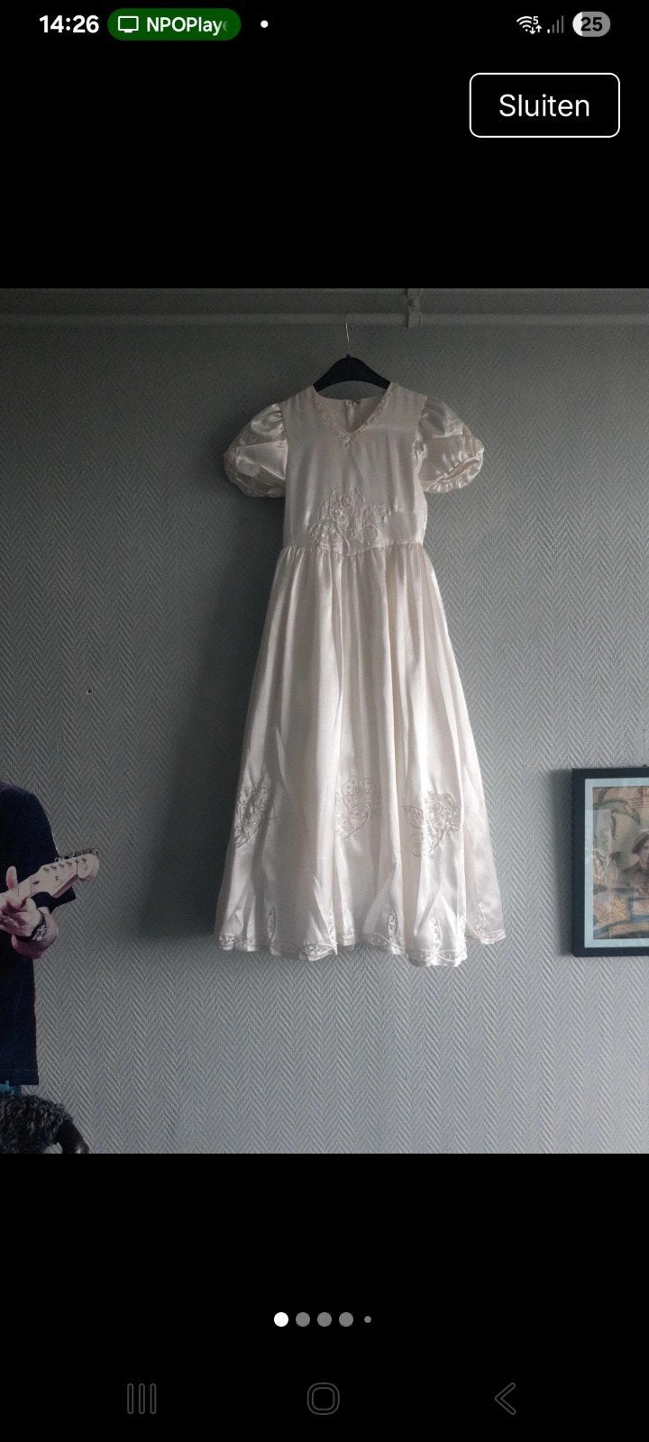 Witte bruidsmeisjes jurk maat 128, Kinderen en Baby's, Meisje, Ophalen of Verzenden, Zo goed als nieuw, Jurk of Rok