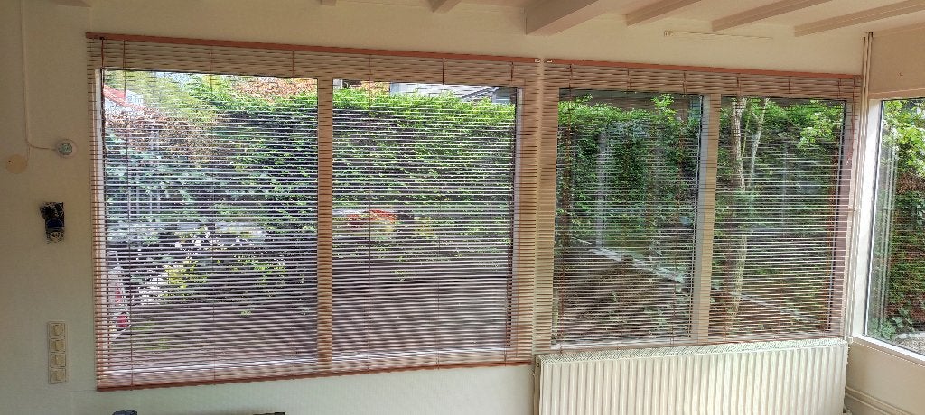 6 stuks lichtmetalen smalle luxaflex terra, Ophalen, 200 cm, Metaal, Lamellen