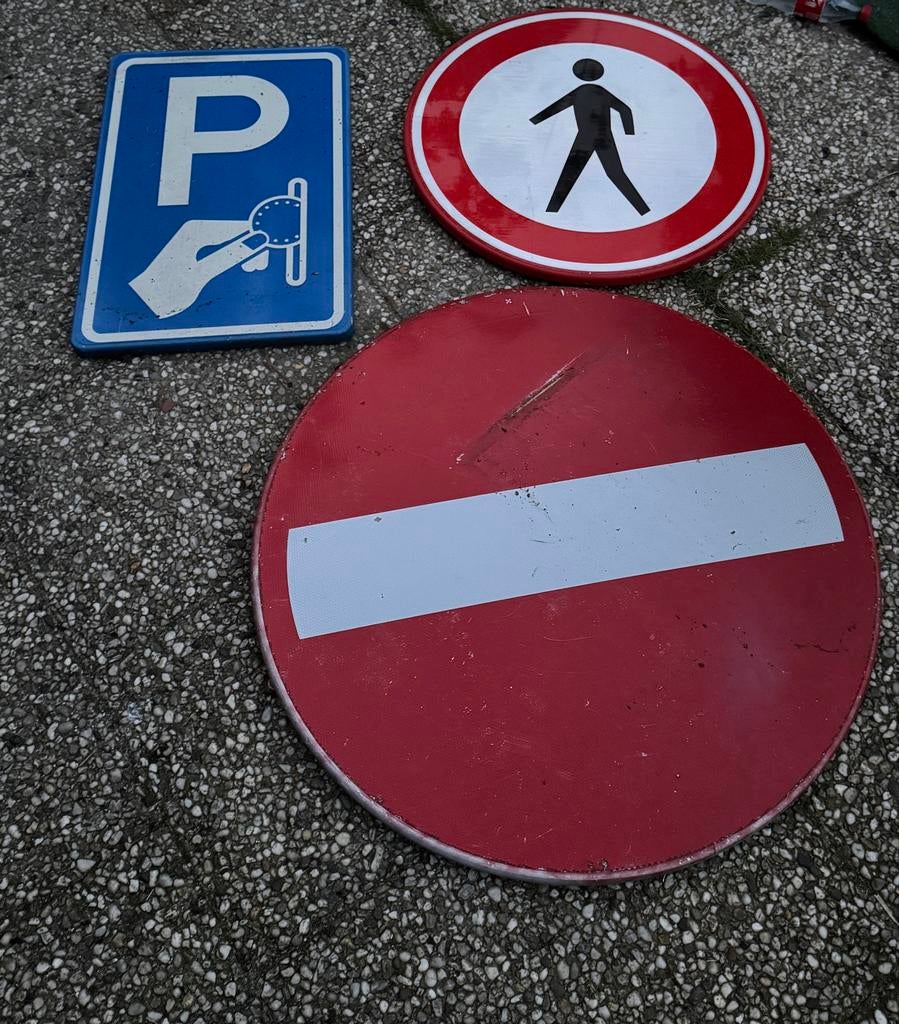 Verkeersborden set: Parkeren, Verboden Toegang, Verboden voo, Ophalen