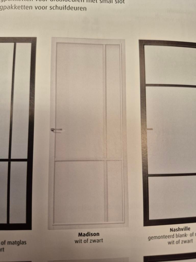 93x211,5cm binnendeur opdek rechts staallook wit dicht XB1, Ophalen, Cando, 80 tot 100 cm, .