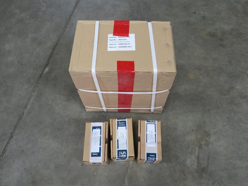 omsnoeringsband 19mm 400 meter incl 150 clips nieuw, Doe-het-zelf en Verbouw, Kratten en Dozen, Textielband.com, 100 cm of meer