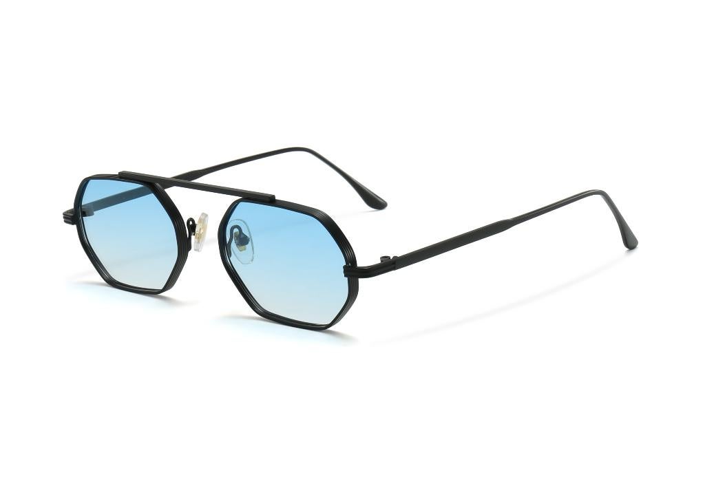 Festival zonnebril / planga / sunnies met metalen montuur, Overige merken, Zonnebril, Zwart, Nieuw