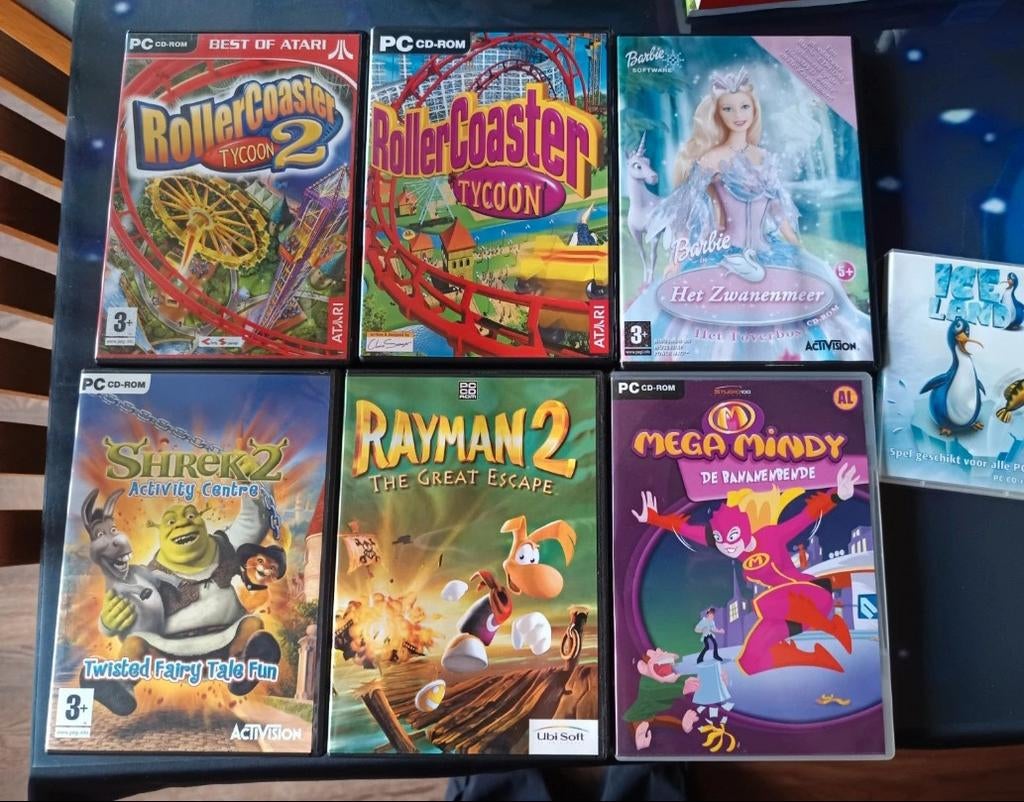 PC Games Divers - Rollercoaster, Shrek, Rayman, Barbie, Gebruikt, 1 speler, Ophalen of Verzenden, Vanaf 3 jaar