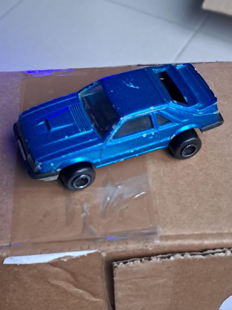 Majorette Ford Mustang SVO blauw bespeeld redelijk, Ophalen of Verzenden, Gebruikt, Auto